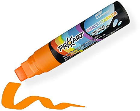 LEVIATAN – kritmarkör | kritpennor för fönster | flytande kritpenna | bordspenna tvättbar | glaspenna | kilspets 15 mm orange