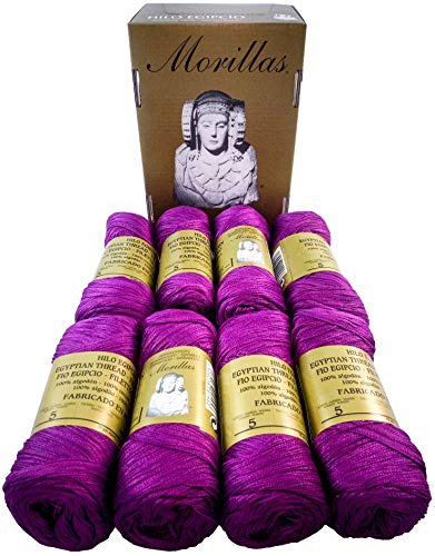 PACK 8 ZEPELINES Algodón perlé 100% egipcio mercerizado para DIY y tejer a mano labores de ganchillo o punto con un acabado elegante. (8 X 75gr)… (5, VIOLETA 15)