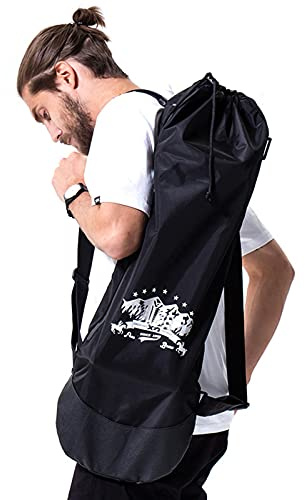 U/C xxiaojun Sac à Dos pour Skateboard avec 2 Bretelles réglables, Pliable et imperméable, Sac de Transport pour Skateboard, Sac de Voyage en Nylon Noir