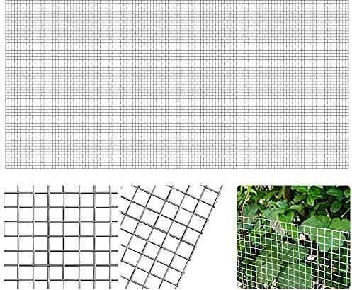 FIGFYOU Edelstahl Gitter (30 x 60cm) Maschendraht Edelstahl Drahtgewebe 5 Mesh Edelstahlgitter Rostfrei Edelstahlgewebe 5mm Edelstahl Fliegengitter Maschendraht für Lüftungsgitter Insektenschutz