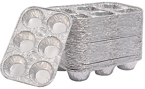 Waytiffer Muffin Pan 6-Cup Cupcake Aluminum Pans Favorite Muffin Tin Size for Baking Cupcakes - Standard Size (6-cup-20Pack)