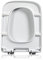 Toilettendeckel Eckig, WC Sitz Mit Absenkautomatik, Klodeckel Aus Duroplast, Quadratischer WC Sitz, Einfache Befestigung Oben, Klobrille Mit Verstellbaren Scharnieren, Weiß,04A