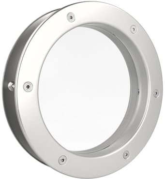 MLS Porthål B4000 för Dörrar, Aluminium, 400 mm, Klart Glas, Silver