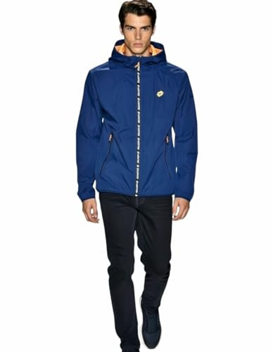 Lotto GIACCA UOMO IN SOFTSHELL CON CAPPUCCIO - GIUBBOTTO UOMO LEGGERO - Softshell Jacket Impermeabile (433921 BLU M)