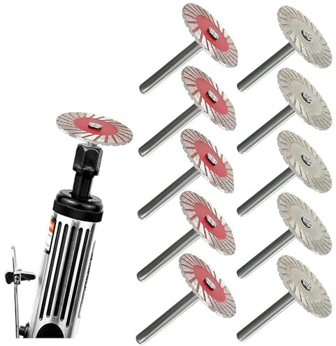 10 mini lame diamantate per incisione in pietra, da 40 mm, per taglio di metalli, disco turbo per taglio a disco, lame per intaglio per granito, marmo, ceramica, gres porcellanato