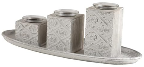 MAGICLULU Portacandele in Vetro Base in Legno Portacandele Tealight Per Decorazioni Natalizie Centrotavola Moderno