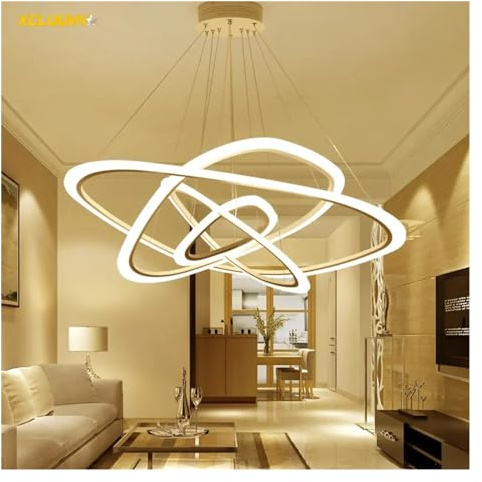 Anillo acrílico candelabros LED iluminación de Loft luminaria de suspensión Accesorios de iluminación Art Deco Luces Colgantes Modernas