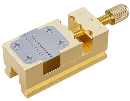 ChicLitonor Morsa Da Banco per Orologiaio, Perno Della Corona, Morsetto per Bilanciere, Strumento Da Orologiaio, Strumento Professionale Da Scrivania con Sedile, 14 Fori Da 0.2 a 0.9