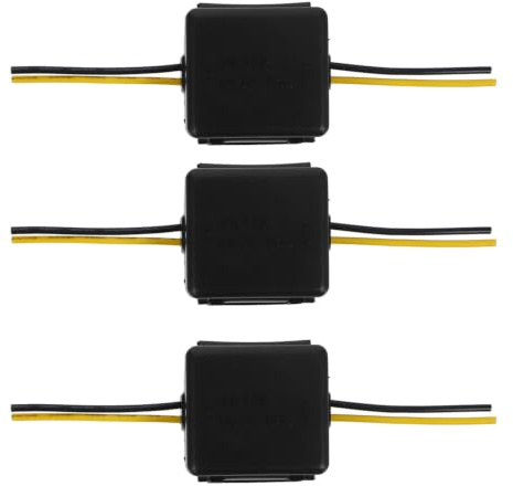 DIYEAH Lot de 3 filtres d'alimentation Automobile, compatibles 12 V, Filtre Anti-parasites pour autoradio, isolateur de parasites pour Ligne d'alimentation Moteur, Accessoire Audio pour