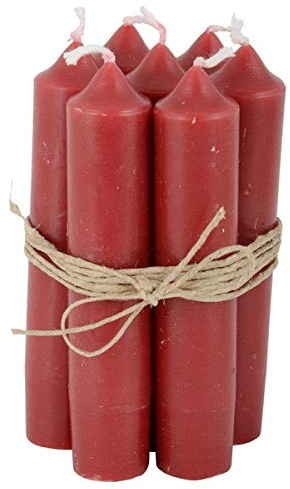 Ib Laursen - Short candles - red - burn time: 4.5 hours - set of 6