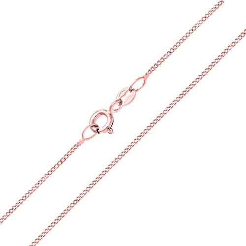 PRINS JEWELS 14 Karat / 585 Gold Feine Rosegold Panzerkette Breite 1 mm (45)