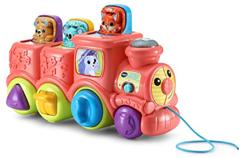 VTech - Tren del Zoo Descubre los Animales, Juguete de Arrastre Interactivo para bebés +6 Meses, versión española