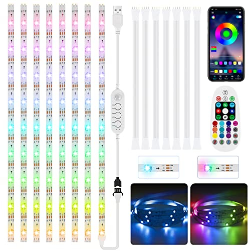 LED Strip mit Bewegungsmelder 4M,8*50CM Bewegung Aktiviert Unterbauleuchte Küche LED mit Fernbedienung & APP Steuerung,Dimmbar Musik Sync LED Nachtlicht,USB LED Streifen für Schrank,Vitrinen,Regal,TV