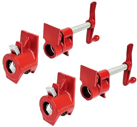 COGNATIVE 3/4 2-Pack Pipe Clamp for Woodworking Heavy Duty Cast Iron Quick Release Pipe Clamps For Woodworking Home Improvement Workshop and Construction Site