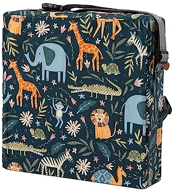 Chickwin Sitzerhöhung Stuhl Kind, Waschbar Baby Tragbar Sitzkissen Kinder Tragbares Boostersitze Verstellbar Zerlegbar Kleinkind Sitzerhöhung Kissen für Esstisch Reise (32x32x8cm,Tierpark)