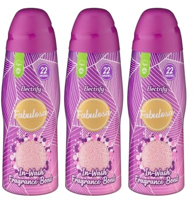 Fabulosa In-Wash Laundry Fragrance Boost, Made Using Salt Crystals, In-Wash Scent Booster Laundry, 66 Washes, Pack of 3 x 400g, Electrify