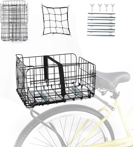 ZUKKA Fahrradkorb Hinten Abnehmbares Metall höhenverstellbar Fahrrad Aufbewahrungskorb für Gepäckträger hintenFahrradkörbe