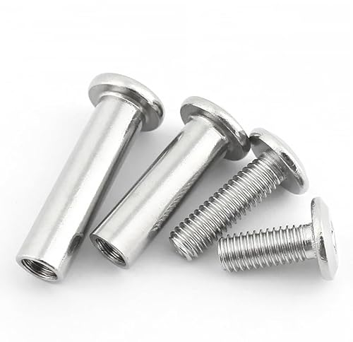 ORTAVA 10 tornillos de conexión M3 x 15 mm (10 tornillos para muebles, 10 tornillos de casquillo), acero inoxidable A2 V2A, conectores de muebles, armarios, tablas de madera