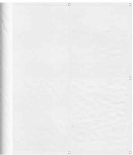 vidaXL Balkon Sichtschutz, Balkonbespannung mit Ösen Seil, Wasserfeste Balkonabdeckung, Balkonverkleidung für Balkon Terrasse, 120x800cm Weiß 100% Polyester-Oxford