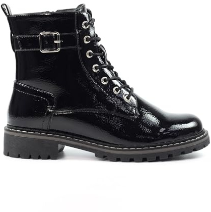 Lunar Ladies Parlour Black Patent Ankle Boot 6 Black