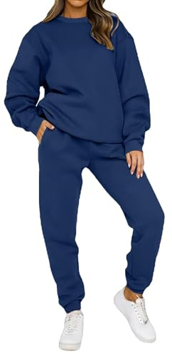 MJGkhiy Tute Sportive Donna Invernali Elegante 2 Pezzi Completi Tinta Unita Felpa Senza Cappuccio E Pantalone Set Curvy Tute Da Casa Abbigliamento Sportivo Completa Leggera Complete Outfit Tennis