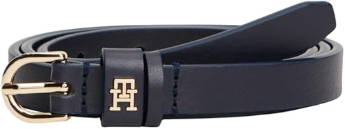 Tommy Hilfiger Donna Cintura Essential Effortless 1,5 cm Cintura in Pelle, Blu (Space Blue), 100 cm