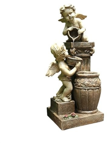 yixinzi-2024 Fuente de pie Paisaje de Fuente de ángel, decoración de Agua al Aire Libre, diseño de jardín, decoración de Paisaje de Agua de Patio Fuente Independiente(L)