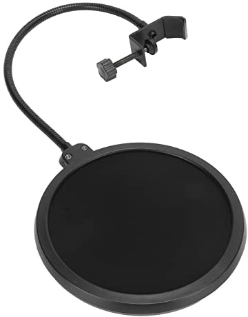 HUSHUI Mikrofonfilter Dubbellager Professionell Mikrofonfilterskydd för Inspelningsstudio, 15 Cm/5,9 Tum, Justerbar
