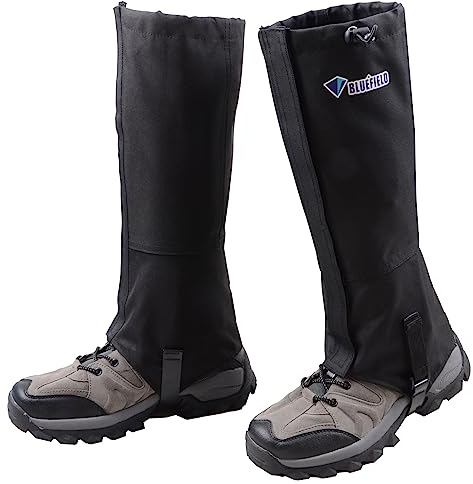 Azarxis Outdoor Gamaschen wasserdichte Wandergamaschen Atmungsaktive Beinschutz Gaiter Herren Damen Regengamaschen für Wandern Jagd Fahrrad (Schwarz, S)