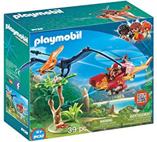 PLAYMOBIL Dinos 9430 Helikopter mit Flugsaurier, Ab 4 Jahren