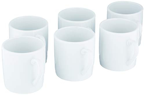 Baker Ross E774 Mini-Tasse aus weißem Porzellan, 5 cm hoch, für Kinder zum Bemalen und Dekorieren als Geschenk (6 Stück), Weiß