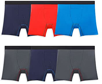 Fruit of the Loom 360 Calzoncillos elásticos (Secado rápido y Humedad) Ropa Interior de Hombres, Piernas Regulares, Canales de enfriamiento, 6 Unidades, Colores Pueden Variar, M