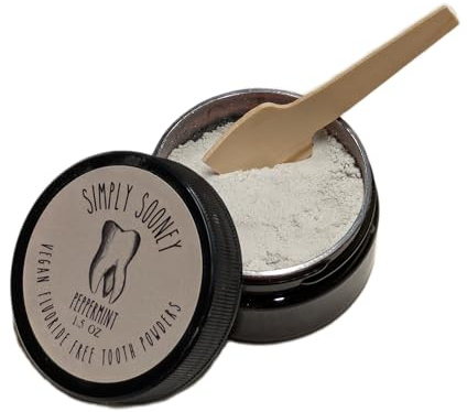 Simply Sooney Fluoride Free Remineralizing Toothpaste Powder I Vegan I Gluten Free I Organic Peppermint Essential Oil 1.5oz
