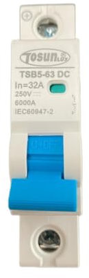 TOSUNLUX Interruptor Combinado DC (Magnetotérmico + Diferencial) Residencial 1P, 2P, 4P. (1P 63A)