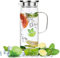 Litimkat 1.5L caraffa in vetro, caraffa per acqua con coperchio sigillato, bollitore resistente al calore, per acqua calda/fredda, vino, tè freddo e succhi