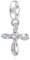 BIZK Herz Charm Kreuz Anhänger 925 Sterling Silber für Armband Bead Pendant für Europäische Armbänder und Halsketten