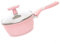 Antihaft-Stielkasserolle mit Deckel, 16cm/6,3 Zoll Rosa Milchtopf mit Rutschfestem Griff, Stylish Baby Aid Kochgeschirr Pfanne, Multifunktionaler Frühstückspfanne-Kochtopf für die Herdplatte (Rosa)