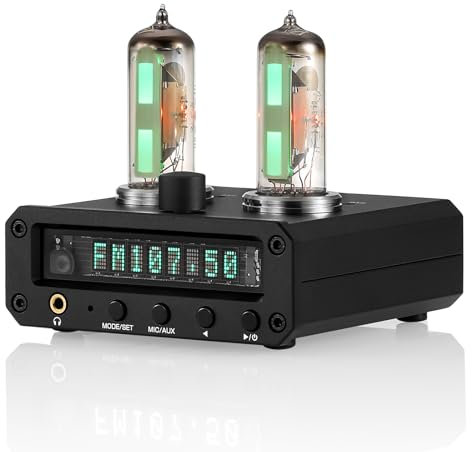 Douk Magic 6E2 Vorverstärker Stereo Kopfhörer-Verstärker Schallpegel-Anzeige FM Radio Uhr