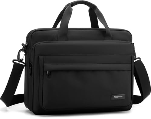 zhongningyifeng Maletín para ordenador portátil de 15,6 pulgadas para hombres y mujeres, bolsa de mensajero impermeable, bolsa de hombro para negocios y viajes, negro, Negro