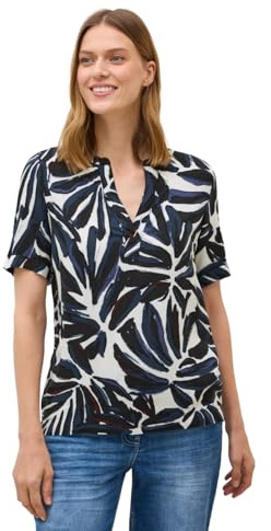 CECIL Damen 3411886 Gemustertes Blusenshirt, urban Dark Blue, XXL