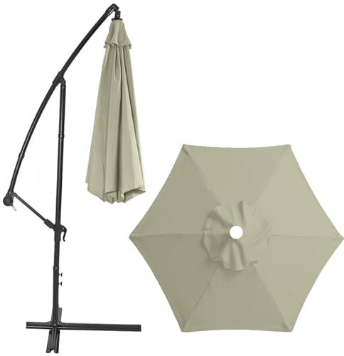 Vipomkowa Table Umbrella Outdoor, Garden Umbrella, 9Ft Outdoor Patio 𝗨𝗺𝗯𝗿𝗲𝗹𝗹𝗮 With Push Button Tilt And Crank, 8 Sturdy Ribs Uv Protection Waterproof For Garden/Backyard, No umbrella stand