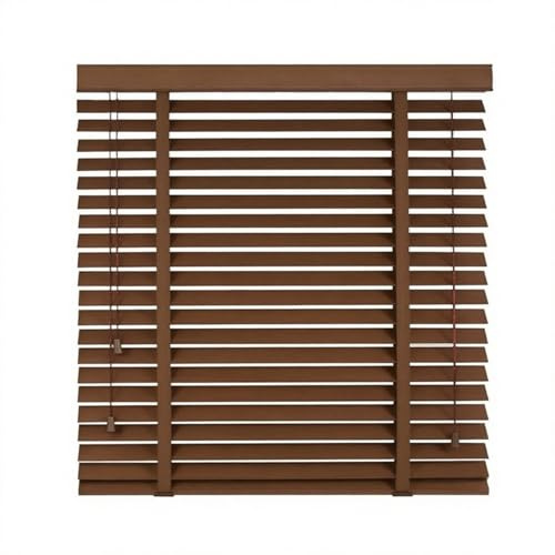 AJTXCSFOQL Personalizado Persianas Venecianas de Madera 170 180 70 80 85 115 120 140 160 50 165 220 cm, láminas de 50 mm, Fácil Instalación, Protección Solar y Privacidad(Light Brown)