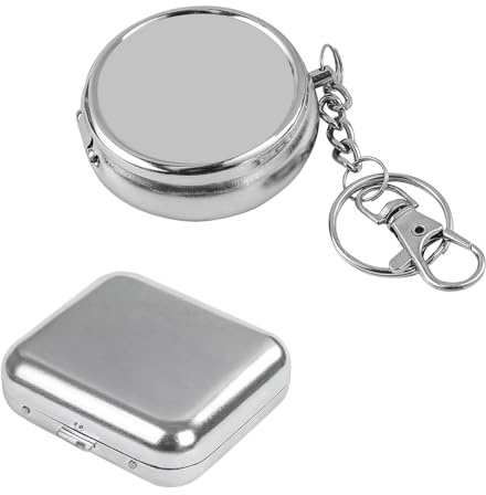 2 Pcs Portable Pocket Ashtray, Mini Travel Ashtray,cigarette butt box, Metal Cigarette Pocket, Cigarette Ash Container with Lid, Odour Resistant and Mobile, for Travelling, Camping