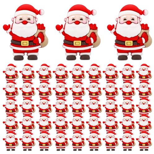 Sinbana 48uds Figuras de Papá Noel, Miniaturas de Papá Noel y Gnomos Ideales para Decorar La Mesa Navidad Navidad