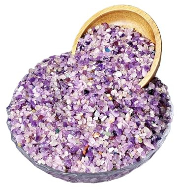 Grava para Acuario Chips de lepidolita 50 g/100 g (1-5 mm), Ideales for Manualidades Mosaico, Regalos y decoración peceras(50g)