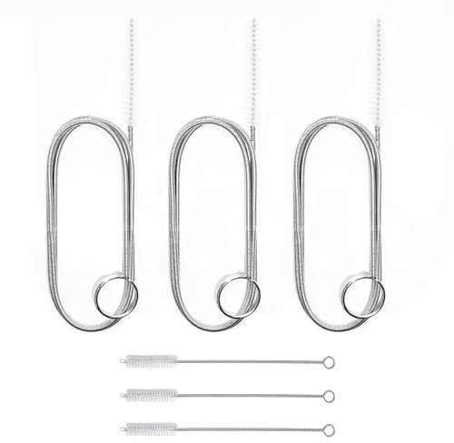 Lot de 3 brosses de drainage, 3 brosses à paille, brosse de nettoyage de canalisation, brosse de débouchage de tuyau, brosse de nettoyage en spirale, nettoyeur de brosse, kit de nettoyage pour