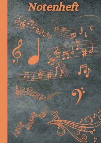 Notenheft DIN A4 leer 100 Seiten grau (Notenhefte DIN A4)