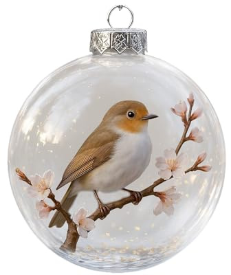 Nubamzy Decorazioni natalizie a forma di palla di uccellino, pendenti artificiali portatili, decorazioni per albero di Natale, decorazioni per albero di Natale, compleanno, soggiorno, dormitorio
