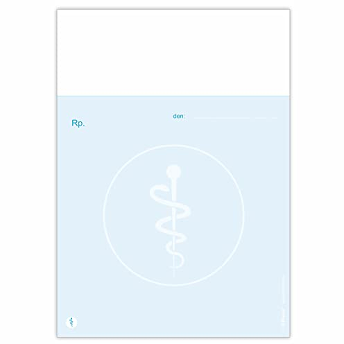 PRINTINO® Arzt Rezeptblock – Privatrezepte für Ärzte im Privatrezept Block - 2 Blöcke zu je 100 Blatt mit blanko Vordruck in blau DIN A6 mit Privatrezept als Vorlage für Arzt und Heilpraktiker (2)