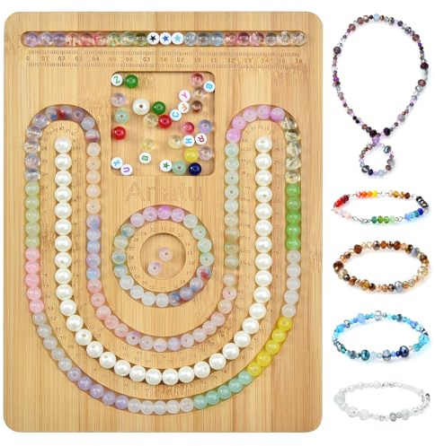 Artlatu Bambus-Perlenbretter zur Schmuckherstellung, 24,9 x 18,8 cm, Armbandbrett für Schmuckherstellung, Basteln Sie Ihre einzigartigen Armbänder und Halsketten